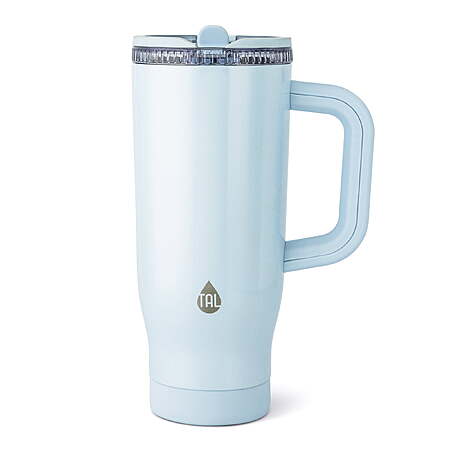 32-Oz TAL Skye Stainless Steel Tumbler w/ Flip-Up Straw (Light Blue Shimmer)