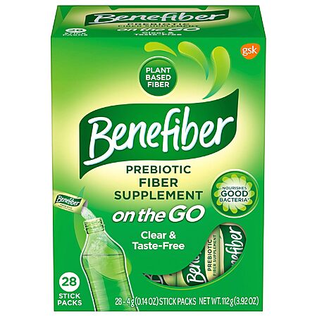28-Count Benefiber On the Go Prebiotic Fiber Supplement Powder Stick Packs (Unflavored) $8.09 w/ S&S + Free Shipping w/ Prime or on $35+