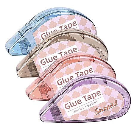4-Pack Secopad 0.3" x 39' Double-Sided Glue Tape Rollers (Light Colors) $4.84 w/ S&S