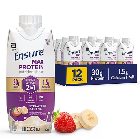 12-Pack 11-Oz Ensure Max Protein Shakes, Various Flavors $18.09 ($1.50 Each) w/ S&S