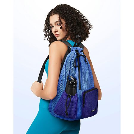 WANDF Swim Bag Mesh Drawstring Backpack $9.99 @Amazon