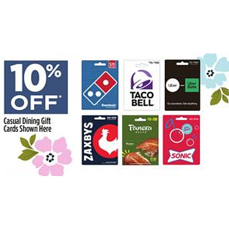 Dollar General In-Store Offer: Select Gift Cards: Uber/Uber Eats, Dominos & More