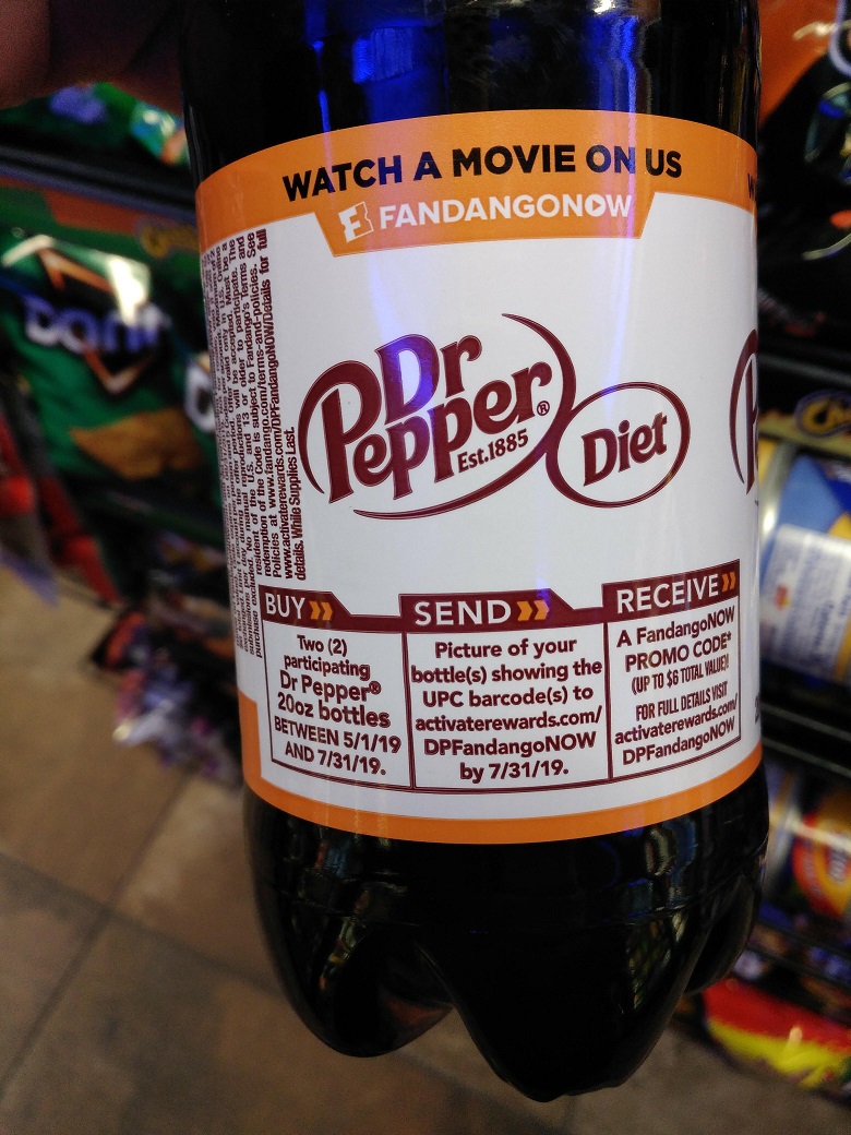 Free FandangoNOW $6 Rental Code w.y.b. 2x Dr Pepper 20oz Bottles ~ 5/1/19 - 7/31/19