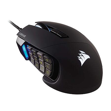 Corsair Scimitar RGB Elite Wired MMO MOBA PC Gaming Mouse – Black
