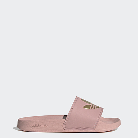 adidas men Adilette Lite Slides (colors:Wonder Mauve / Wonder Mauve / Matte Gold, Cloud White / Cloud White / Matte Silver)