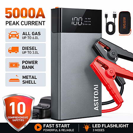 AstroAI 5000A Peak 12V Car Jump Starter Power Bank