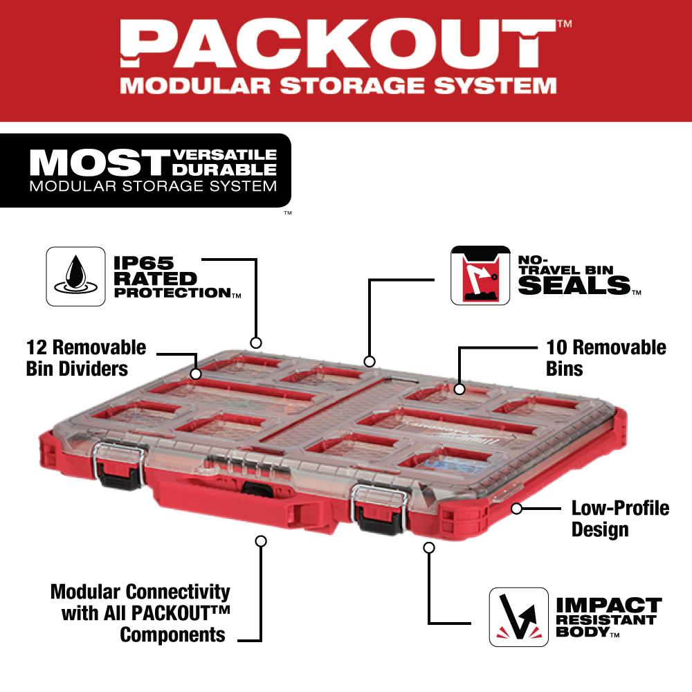 Milwaukee PACKOUT 11-Compartment Low-Profile Small Parts Organizer (48-22-8431), $29.99 @ Grainger