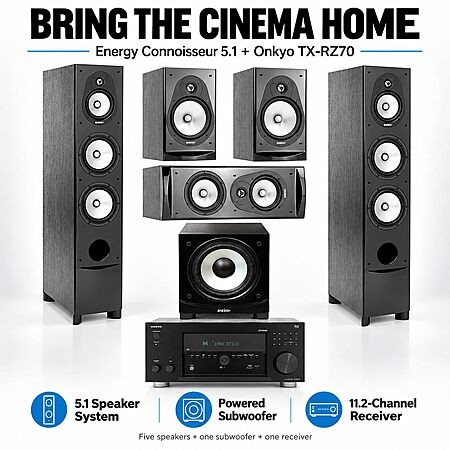 Energy Connoisseur 5.1 Home Theater System with TX-RZ70 Receiver