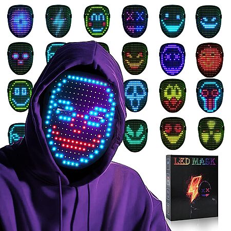 AIGLUN LED Halloween Mask $19.19 – Gesture Sensing, 50 Patterns