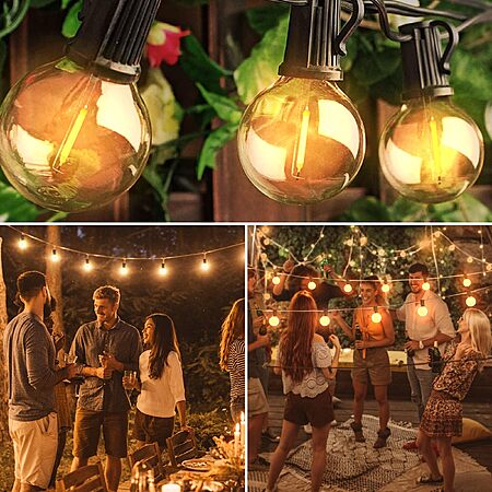 OHLUX 55FT Outdoor String Lights $14.99 – 26 LED G40 Bulbs