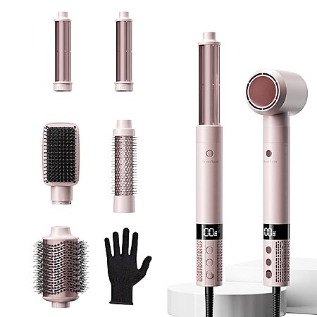 6-in-1 Blow Dryer Brush Set $34.99 – Auto-Winding Curling, Fast Drying & Volumizing