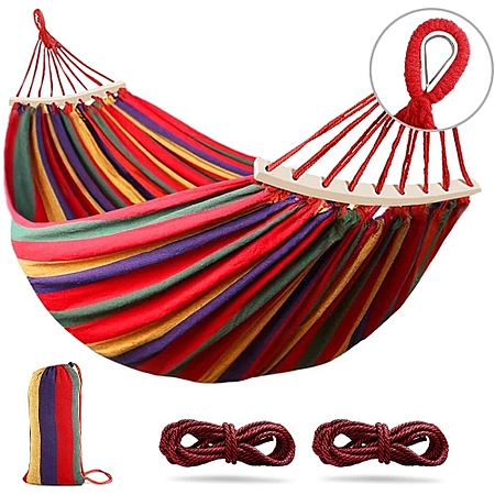 85 x 61" Outerman Canvas Camping Hammock w/ 550-Lb Load Capacity $18.15