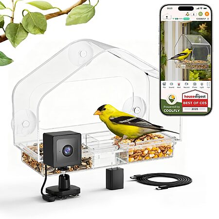 Amazon - Smart Window Bird Feeder with 2K Camera