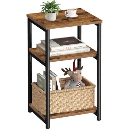 VASAGLE Side Table, Small End Table, Tall Nightstand, Steel Frame. Various Colors