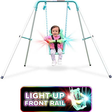 47" Sportspower My 1st Light-Up Toddler Swing w/ Frame (Light Green) $28