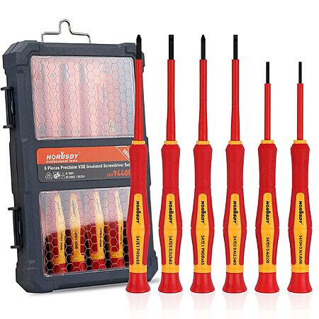 6-Piece Horusdy 1000V Mini Insulated Screwdriver Set w/ Magnetic Tips