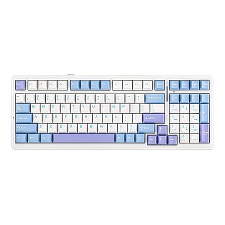 EPOMAKER x Aula F99 Wireless Gasket Mechanical Keyboard (White Light Blue, Graywood V3 Switch)