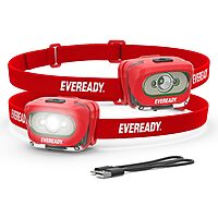 2-Pack Eveready X200 LED Rechargeable 200 Lumen Headlamps (Red)