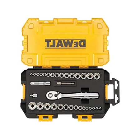 34-Piece DeWalt 1/4" & 3/8" Drive Socket Set (SAE/Metric) $19.99 + Free S&H w/ Prime