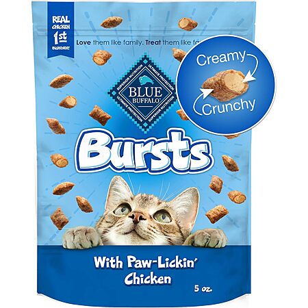 5-Oz Blue Buffalo Bursts Crunchy & Creamy Cat Treats (Paw-Lickin' Chicken) $1.95 w/ Subscribe & Save