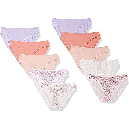 10-Pack Amazon Essentials Womens Cotton Bikini Brief Underwear (Small) $7.35 