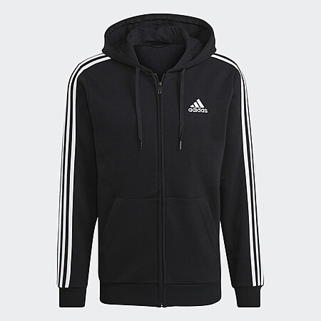 adidas Men's Essentials Fleece 3-Stripes Full-Zip Hoodie (2 Colors)
