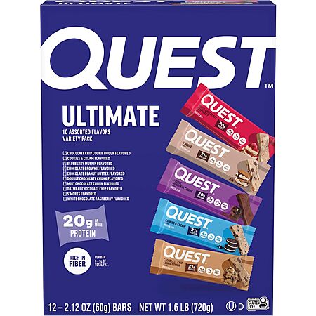 12-Ct 2.12-Oz Quest Nutrition Ultimate Protein Bars (Variety Pack) 2 for $31.80 w/ S&S + Free S&H
