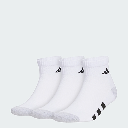 3-Pk adidas Men's Cushioned Quarter Socks (Large): Black $7.20, White $6.60 + Free S&H