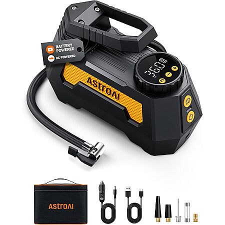 Prime Members: AstroAI H2 Pro Tire Inflator Portable Air Compressor Tire Pump $22.50 + Free S&H