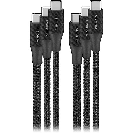 3-Pk Insignia USB-C to USB-C Braided Charge-and-Sync Cables (4' / 6' / 10') $10 + Free S&H