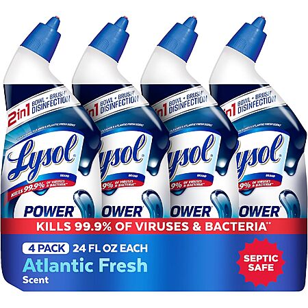 4-Pk 24-Oz Lysol Power Clinging Gel Toilet Bowl Cleaner (Atlantic Fresh) $6.10 w/ S&S