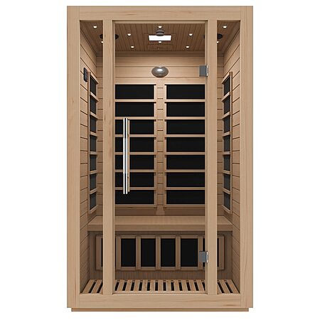 SteamSpa 2-Person Hemlock Fir Wood Infrared Sauna (76.7" x 46.5" x 40.5") $1500 + Free S&H
