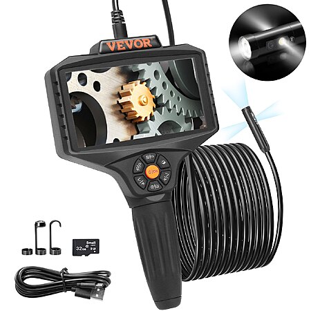 VEVOR Triple Lens Borescope Inspection Camera w/ 5" IPS Screen & Lights $52.60 + Free S&H