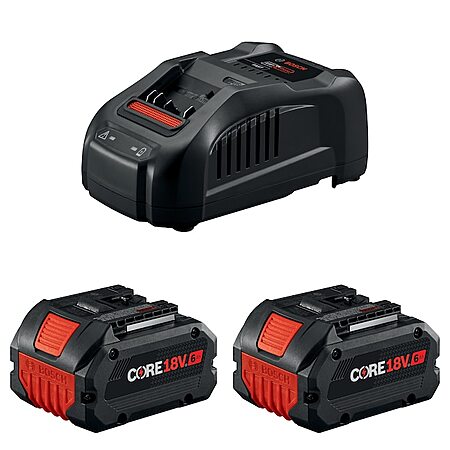 2-Pk Bosch CORE18V 6Ah Batteries w/ Charger + 2x Free Bonus Tools $269 + Free S&H