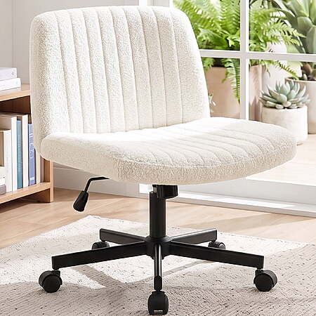CELTOSS Criss Cross Home Office Chair, Teddy Fabric