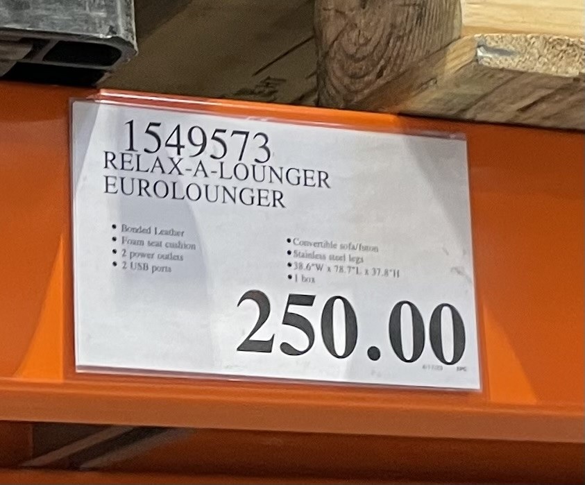 Costco Ravenna Relax A Lounger Euro Lounger 250 in store YMMV