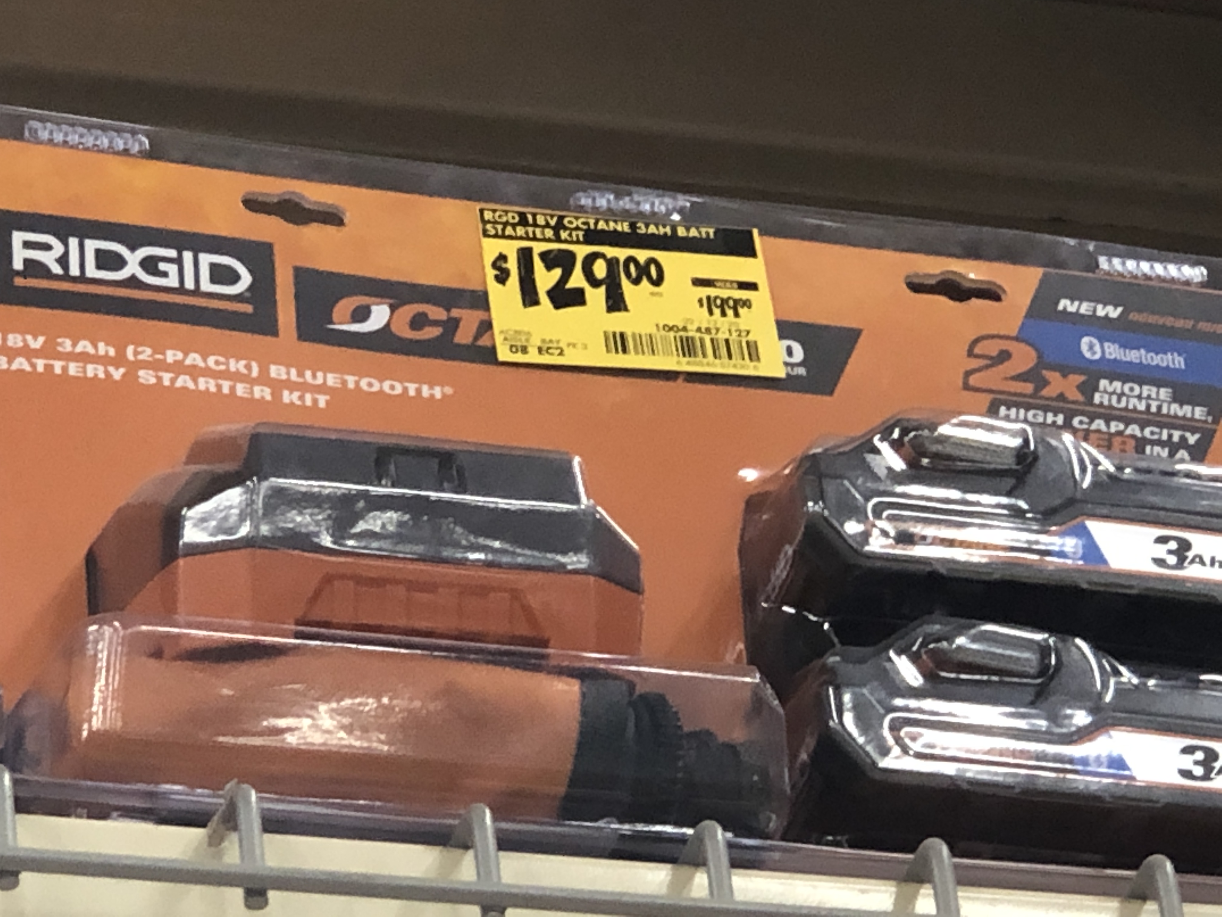 Ridgid 18-Volt OCTANE Bluetooth 3.0 Ah Batteries (2-Pack) and Charger Kit with Tool Bag at Home Depot (in store)  $129 + Free Tools (if it is available in store) YMMV