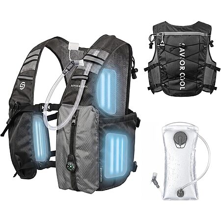 SAVIOR COOL Cooling Hydration Water Vest w/ 2L Bladder & 3 Cooling Packs (5 Colors) $15