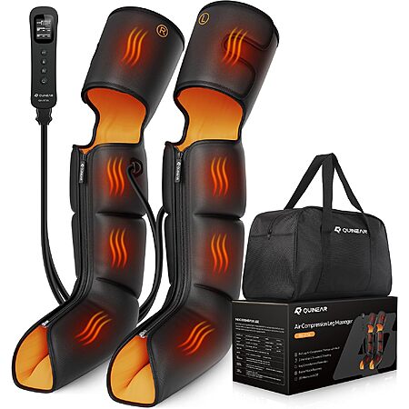 QUINEAR 3-in-1 Foot Calf & Thigh Massager with Heat and Compression