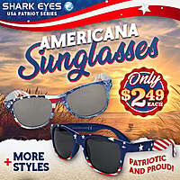 Red, White & Blue Americana Standard Sunglasses – $2.49 + Free Ship $25+