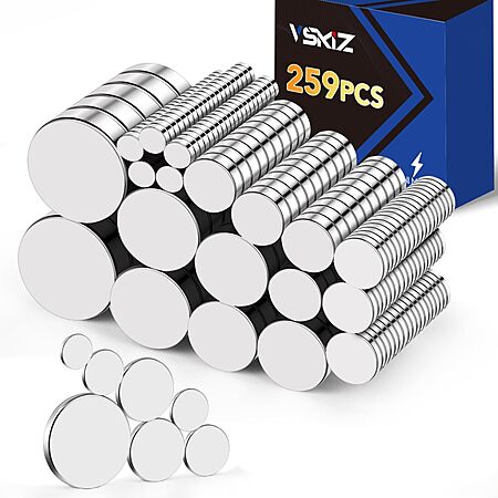 259 pcs. Small Magnets, 7 Different Sizes in Plastic Storage Box $8.99 + Free Shipping w/ Prime or on $35+