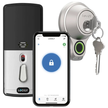 Lockly Flex Touch Bluetooth Deadbolt Lock with Up to 99 Biometric 3D ...