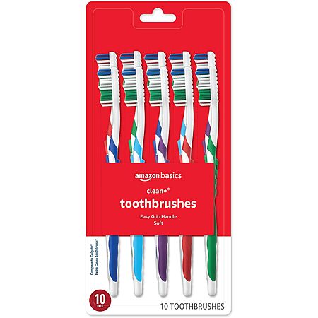 10-Pack Amazon Basics Toothbrushes for $3.74!