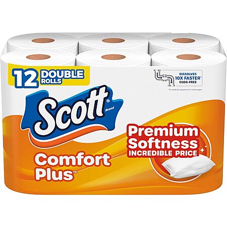 12-Count Double-Roll Scott ComfortPlus Toilet Paper (231 Sheets/Roll) $5.40 w/ S&S + Free S&H w/ Prime or $35+