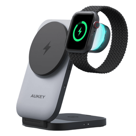 25W Aukey MagFusion Z 3-in-1 Qi2 Foldable Magnetic Charging Station