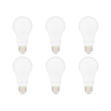 6-Pack Amazon Basics Dimmable A19 15W (100W Equivalent) LED Light Bulbs (1600 Lumens, 2700K) $9.97 + Free Shipping w/ Prime or on $35+