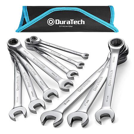 10-Pc DURATECH Ratcheting Combination Metric Wrench Set (6-18mm) $23.55