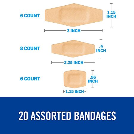 20 Count Nexcare Waterproof Cushioned Bandages (Assorted Sizes) $1.94 + Free Shipping w/ Prime or on $35+