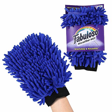 Fabuloso Microfiber Cleaning Mitt Glove, Lint-Free Scratch-Free Dusting and Washing (Purple or Blue) w/ s&s $3.78 + Free Shipping w/ Prime or on $35+