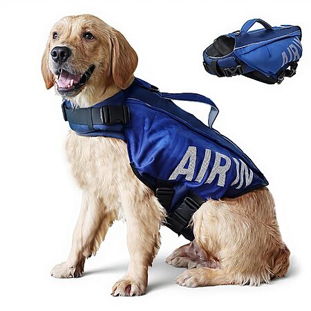 Becrowm Dog Ripstop Life Jacket w/ High Buoyancy & Rescue Handle (Small or Medium) $4.95 + Free Shipping w/ Prime or on $35+